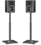 MOUNTUP Universal Speaker Stands Pair, 28.3" to 37.4" Height Adjustable Floor Speaker Stands, Hol...