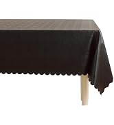 HOMOHEINI Rectangle Vinyl Tablecloth, 100% Waterproof Oil Proof Plastic Table Cloth, Wipeable Tab...