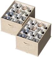 FHSQX 2 Pack Shoe Organizer for Closet,Foldable Shoe Organizer,Fits up to 24 Pairs,Storage Contai...