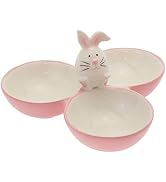Boston International Ceramic Tri-Part Serving Bowl Easter Spring Serveware, 8 x 4.5-Inches, Silly...
