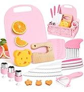 Suhctuptx Toddler Knife Set, Kids Knife Set for Real Cooking, Kid Safe Knives with Cutting Board ...
