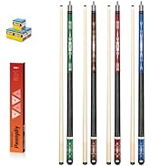 Pennpliy Pool Stick Set of 4 Pool Cues Sticks Made of Premium Maple Wood, Includes 4 Extra Billia...