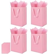 Epoesch 4 Pack Medium Gift Bags With Handles and 8 Tissue Paper, 8 X 5 X10 Inch Paper Bags Bulk f...