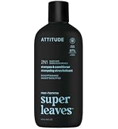 ATTITUDE Men's Shampoo and Conditioner 2-in-1, Scalp Care for Build Up & Oily Hair, Refresh With ...