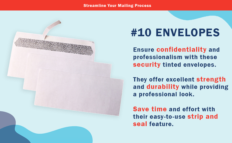 Envelopes,Strip & Seal,Security Tinted,Self-Sealing,Office,Professional,Secure Mailing,Bulk
