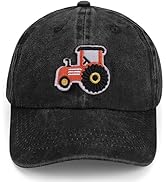 Farm Tractor Baseball Caps for Boys Girls Vintage Washed Hat Adjustable Funny Dad Hat for Toddler...