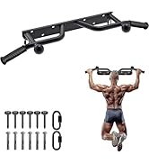 SELEWARE Heavy Duty Wall Mounted Doorway Pull Up Bar Fully Welded Multifunctional Chin Up Bar wit...