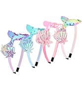 BAHABY 4Pcs Mermaid Headband Mermaid Tail Headbands for Girls Starfish Shell Hair Accessories for...