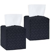Avolander Tissue Box Cover 2-Pack, Square Tissue Holder with Bottom Belt, Modern Tissue Case Faci...