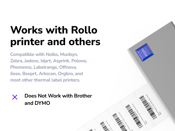 works with rollo printer nelko munbyn zebra jadens polono idprt arkscan orgbro asprink