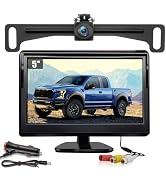 Kairiyard Backup Camera, 5inch Back up Camera for Car 170° Wide Angle DIY Grid Lines License Plat...