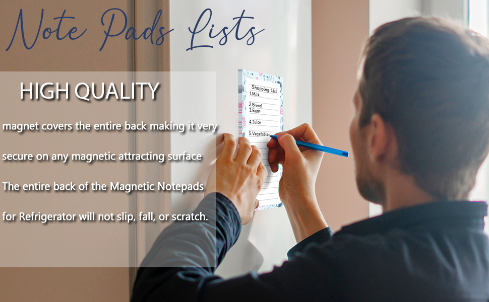Magnetic Notepads for Refrigerator, Grocery List Magnet Pad for Fridge