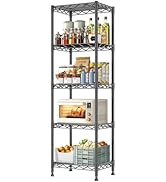 DurayLoly 5-Tier Narrow Shelf for Small Spaces, 15.8" W Metal Shelving Unit, Adjustable Wire Rack...