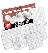 Bampix Cabinet Bumpers Clear Silicone Pads for Quiet Closing - Strong Self Adhesive Furniture Bum...