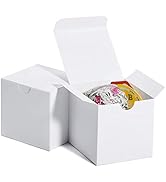 MESHA White Gift Box 50PC 3x3x3'' Sturdy Gift Boxes with Lids, Bridesmaid Proposal Gifts Box for ...