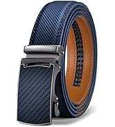 KEMISANT Belt Men, Sliding Ratchet Belt Genuine Leather For Gift Mens Dress Pants Oxfords,Size Ad...