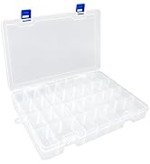 DUOFIRE Plastic Organizer Container Storage Box Adjustable Divider Removable Grid Compartment for...