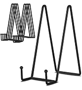 Decolore 8 Inch 5 Pack Black Metal Display Stands Plate Stand Plate Holder Display Stands for Pic...