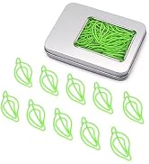 Haowuliao 50 Green Leaf Paper Clips Bookmarks, Gift for Plant Lovers