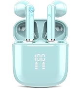 OYIB Wireless Earbuds, Bluetooth 5.3 Headphones Clear Call with ENC Mic, 25Hrs Playtime with LED ...