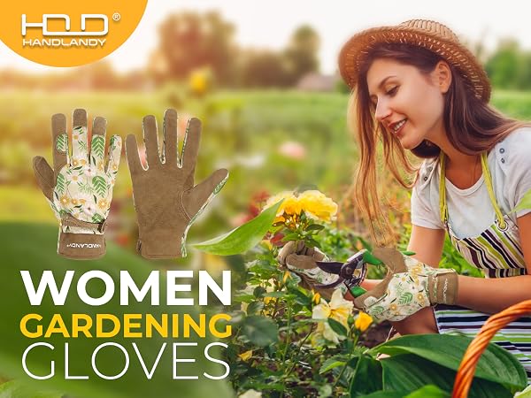 Gardening Gloves for Women Ladies Thorn Proof Leather Yard Gloves Gift for Gardeners