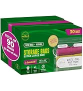 Seal Fresh 3 Gallon Large Plastic Storage Bags – 16" x 18" (90 Count) – Reusuable XXL Extra Large...