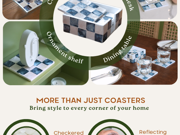Unique coasters handcrafted from natural shell beach coastal decor
