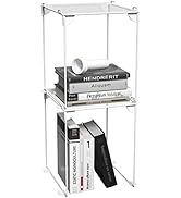 Neudeco Pack 2, Mesh Locker Shelf, Stackable Extra Tall Locker Organizer, Collapsible and Metal M...