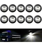 KATUR 3/4Inch Round LED Front Rear Side Marker Indicators Light Waterproof Bullet Clearance Marke...