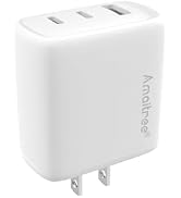 Amaitree 65W USB C Charger, 3-Ports GaN Fast Wall Charger Power Adapter, PPS PD 3.0 USB C Chargin...