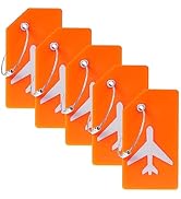 5 Pack Silicone Luggage Tag for Suitcases with Stainless Loop, TSA Approved, Privacy Protection T...