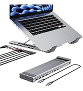 Laptop Docking Station Stand, Dock Tablet Stand, 11 in 1 USB C Hub with 4K@60Hz HDMI,2 USB3.0,2 U...