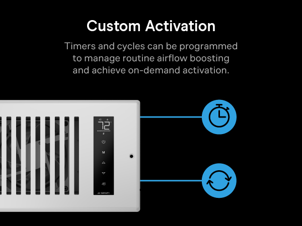 Register Booster Fan Improves Heating Cooling 10-Speed Control Bluetooth App Control