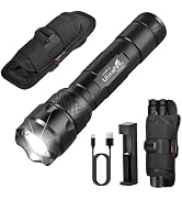 ULTRAFIRE WF-502B Tactical Flashlight with Holster,1000 Lumen Single Mode Flashlight,Bright Polic...