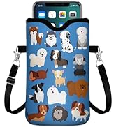 Neoprene Cell Phone Sleeve Pouch for Womem Men with 2 Pockets Inside,Shockproof Universal Phone B...