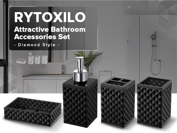 black bathroom accessories
