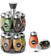 Belwares Revolving Spice Rack Organizer - Spinning Countertop Herb and Spice Organizer with 12 Gl...