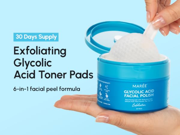 skin resurfacing pads, acid glycolic, blemish pads, face pad, aha bha pads, travel toner pads