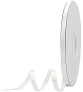 MEEDEE White Ribbon 1/4 Inch White Satin Ribbon Double Face Satin Ribbon White Wedding Ribbon Whi...