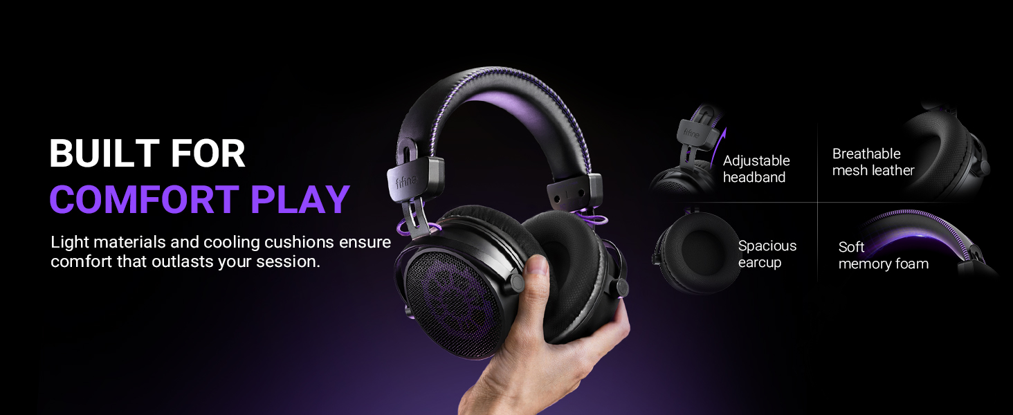 comfort all day with fifine h18v lite lightweight gaming headset