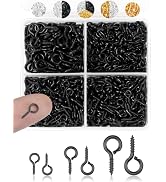 FIVEIZERO 600pcs Small Screw Eye Pins for Jewelry Making, Black Mini Eye Hooks for Crafts & Bead ...