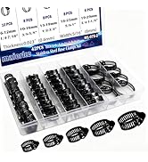 maierke 42PCS Black Stainless Steel Hose Clamps Assortment Kit,Metal Adjustable 1/4''–1-1/8''(6-2...