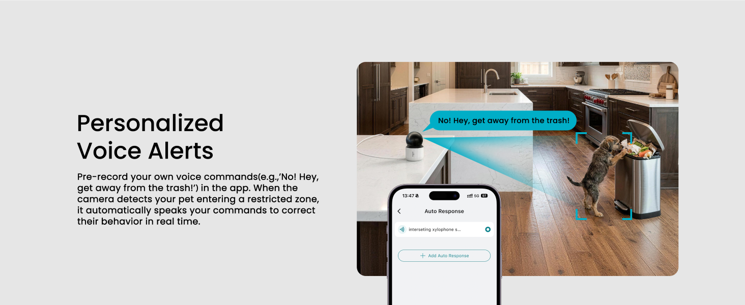 youkey Pet Camare with Personalized Vocie Alerts