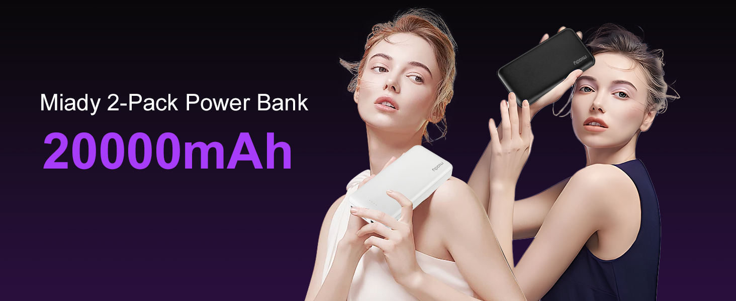 2 Pack portable charger