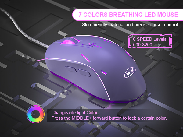 7 COLORS BREATHING LED MOUSE
