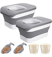 10-26Lbs Airtight Dog Food Container 2Pcs,Collapsible Pet Food Storage | Dog Food Storage with Do...