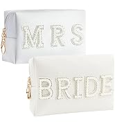 2PCS Bride to be Patch Letter Makeup Bag Bridal Shower Gifts for Engagement Wedding Bachelorette ...