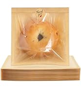 Foranda 100 Pack Heat Sealable Bakery Bags with Window, 7.1x7.5 Inch Cookie Packaging Bags with S...