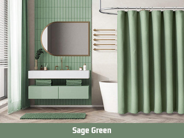 sage green shower curtain