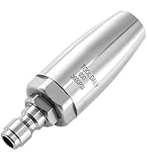 Tool Daily Turbo Nozzle Pressure Washer Stainless Steel, 360° Rotating Pressure Washer Nozzle for...